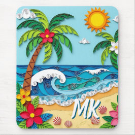 Palm Trees on the Beach Personalized Muismat