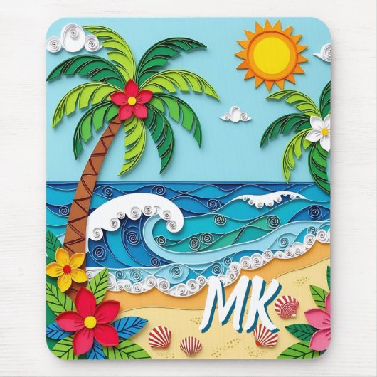 Palm Trees on the Beach Personalized Muismat (Voorkant)