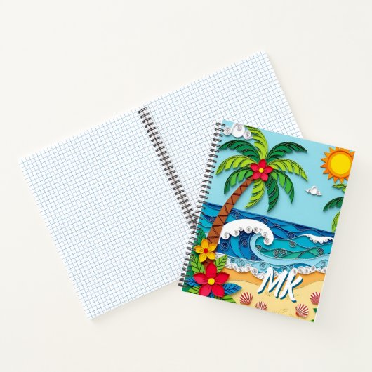 Palm Trees on the Beach Personalized Notitieboek (Binnen)