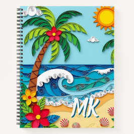 Palm Trees on the Beach Personalized Notitieboek