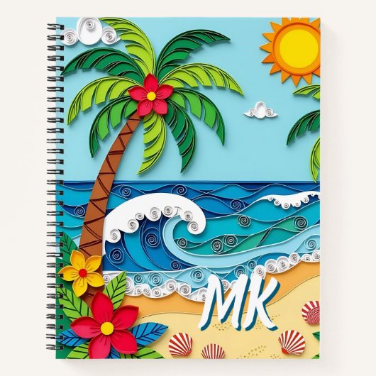 Palm Trees on the Beach Personalized Notitieboek (Voorkant)