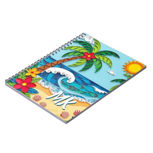 Palm Trees on the Beach Personalized Notitieboek (Linkerzijde)