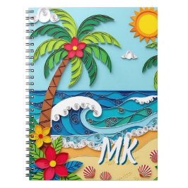 Palm Trees on the Beach Personalized Notitieboek