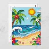 Palm Trees on the Beach | Saying Hi Briefkaart (Voorkant / Achterkant)