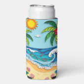 Palm Trees on the Beach Seltzer Blikjeskoeler (Seltzer Achterkant)