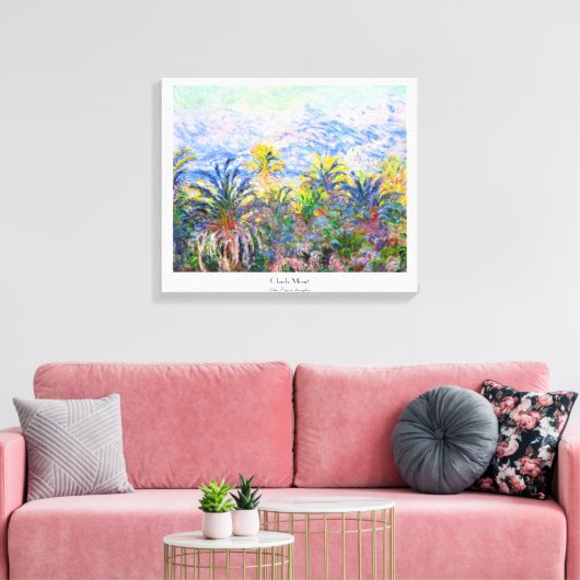 Palm Trees op Bordighera Claude Monet Canvas Afdruk (Insitu (Woonkamer))
