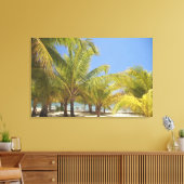 Palm Trees op een Honduras White Sand Beach Canvas Afdruk (Insitu (Woonkamer))