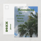 Palm Trees Paradise Familiereünie Aankondiging Briefkaart (Voorkant / Achterkant)