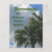 Palm Trees Paradise Familiereünie Aankondiging Briefkaart (Voorkant)