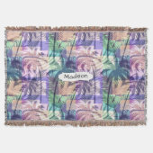 Palm Trees Pattern, aangepaste naam gooit deken (Voorkant)