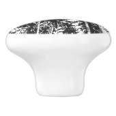 Palm Trees Pattern in Black and White. Keramische Knop (Zijkant)
