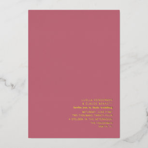 Palm Trees Pink Wedding Folie Uitnodiging