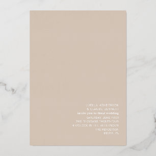 Palm Trees Sand Wedding Folie Uitnodiging