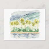 Palm Trees Santa Barbara Beach Waterverf Travel Uitnodiging Briefkaart (Voorkant)
