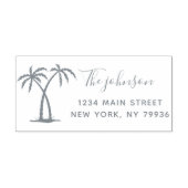 Palm Trees Script Familienaam Retouradres Zelfinktende Stempel (Design)
