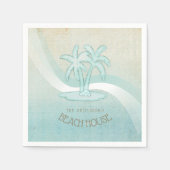Palm Trees Silhouette Aqua Blue ID623 Servet (Voorkant)