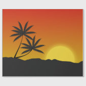 Palm Trees Silhouette en Tropical Sunset Cadeaupapier (Vlak)