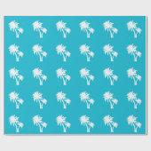 Palm Trees Silhouette Pattern Aqua Blue Cadeaupapier (Vlak)