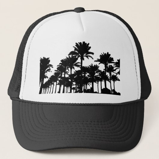 Palm Trees Silhouette Trucker Pet (Voorkant)