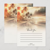 Palm Trees & Sinaasappel Sunset Beach Bruiloft Dan Kaart (Voorkant / Achterkant)