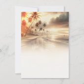 Palm Trees & Sinaasappel Sunset Beach Bruiloft Dan Kaart (Achterkant)