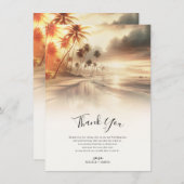 Palm Trees & Sinaasappel Sunset Beach Bruiloft Dan Kaart (Voorkant / Achterkant)