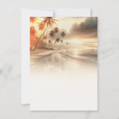 Palm Trees & Sinaasappel Sunset Beach Bruiloft Dan Kaart (Achterkant)