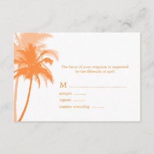 Palm Trees Strand Bruiloft Reactie Kaarten RSVP Kaartje