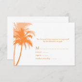 Palm Trees Strand Bruiloft Reactie Kaarten RSVP Kaartje (Voorkant / Achterkant)