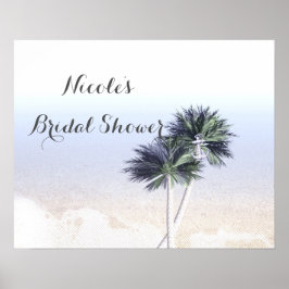 Palm Trees Strand Tropisch Bruidsfeest Spandoek Poster