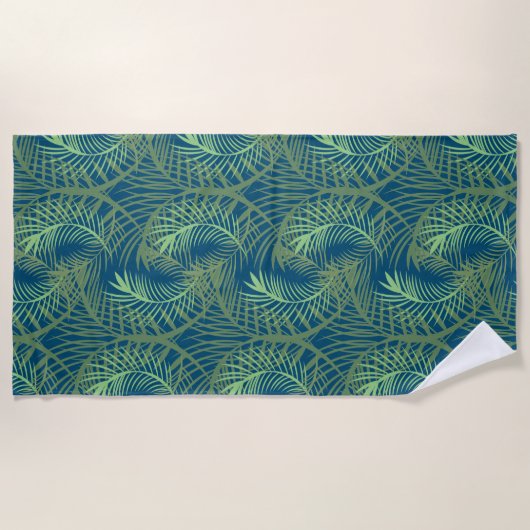 Palm Trees Summer Tropical Beach Green Blue Strandlaken (Voorkant)