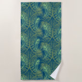 Palm Trees Summer Tropical Beach Green Blue Strandlaken (Voorkant)