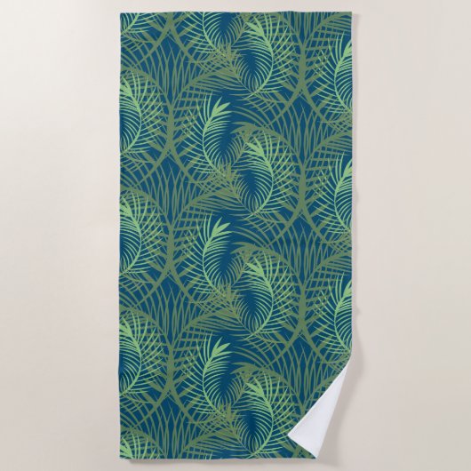 Palm Trees Summer Tropical Beach Green Blue Strandlaken (Voorkant)