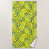 Palm Trees Summer Tropical Beach Green Yellow Strandlaken (Voorkant)