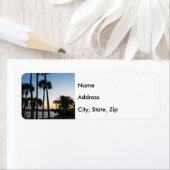 Palm Trees Sunrise Destin Florida Adreslabel Etiket (Insitu)