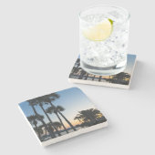 Palm Trees Sunrise Destin Florida Stone Onderzette Stenen Onderzetter (Zijkant)