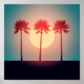 Palm Trees Sunset Art Poster (Voorkant)