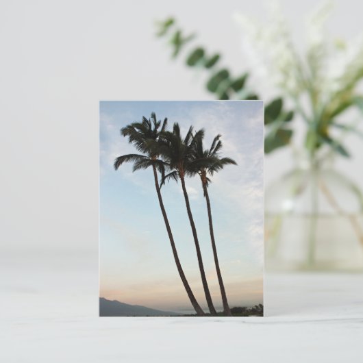 Palm Trees & Sunset Briefkaart (Staand voorkant)