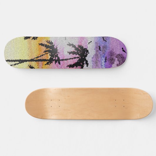 Palm Trees Sunset Mosaic Persoonlijk Skateboard (Horizontaal)