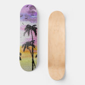 Palm Trees Sunset Mosaic Persoonlijk Skateboard (Voorkant)