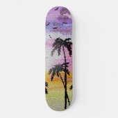Palm Trees Sunset Mosaic Persoonlijk Skateboard (Voorkant)