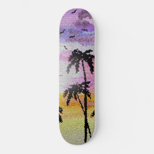Palm Trees Sunset Mosaic Persoonlijk Skateboard
