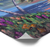Palm Trees Sunset Ocean Painting Poster (Hoek)