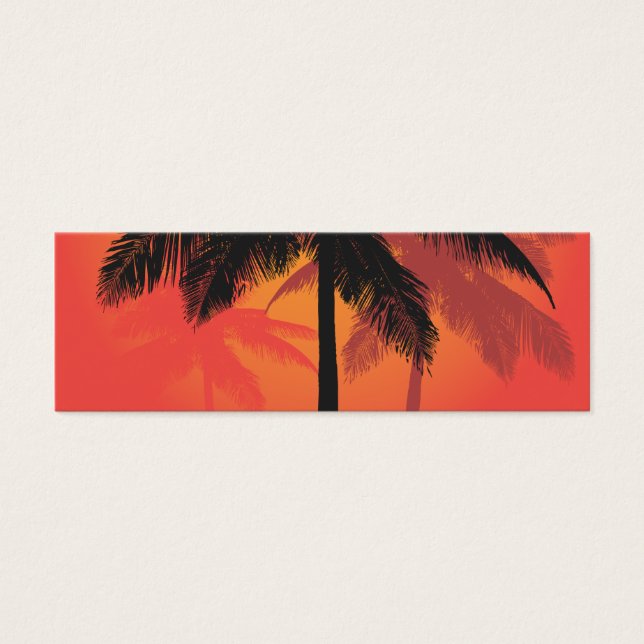 Palm Trees Sunset Silhouettes Mini Visitekaartjes (Voorkant)