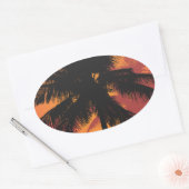 Palm Trees Sunset Silhouettes Ovale Sticker (Envelop)