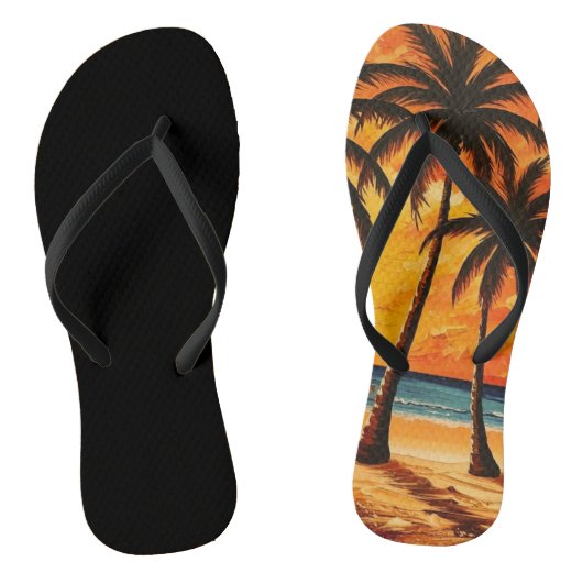 Palm Trees Sunset Teenslippers (Voetbed)
