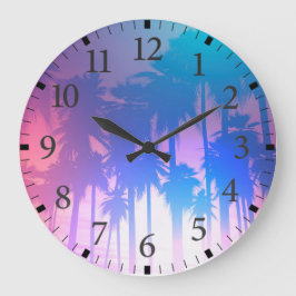 Palm Trees Sunset Wall Clock Grote Klok