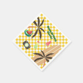 Palm Trees Surfboard Geruit Zomerfeest Servet (Hoek)