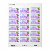 Palm Trees Tropical Beach kerstadres Etiket (Full Sheet)