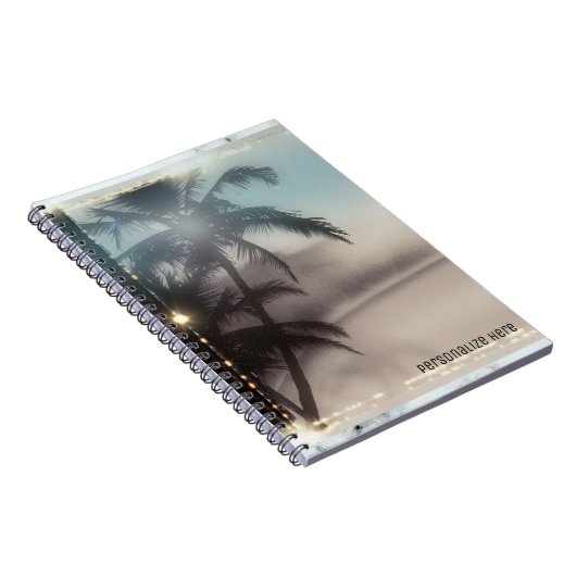 Palm Trees Tropical Beach Personalized Notitieboek (Rechterzijde)